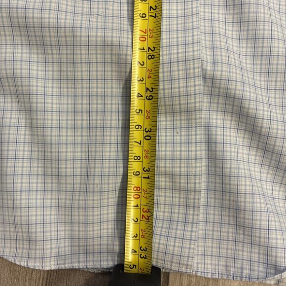 Brooks Brothers Traditional Fit Non-Iron Shirt Large Blue White Check Polo BD - Picture 10 of 10